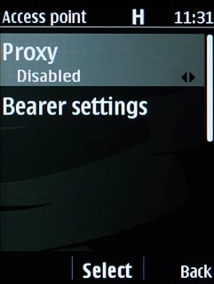 Scroll to Proxy and press the Navigation key.