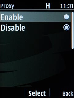 Scroll to Enable and press the Navigation key.