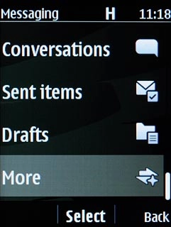 Scroll to More and press the Navigation key.
