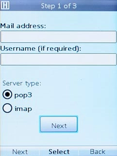 Scroll to Next and press the Navigation key.