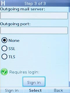 Scroll to Sign in and press the Navigation key.