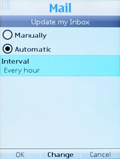 Scroll to Interval and press the Navigation key.