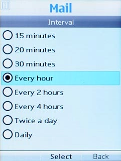 Highlight the required period and press the Navigation key.