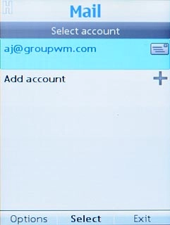 Highlight the required email account and press Options.