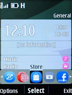 Scroll to the Nokia Store icon and press the Navigation key.
