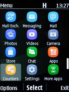 Scroll to Counters and press the Navigation key.