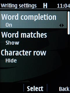 Scroll to Word completion and press the Navigation key.
