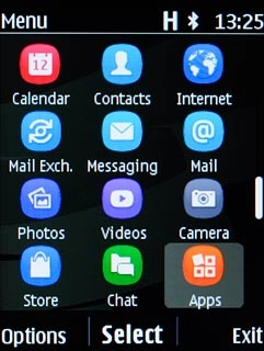 Scroll to Apps and press the Navigation key.
