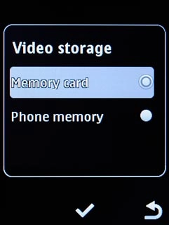 Highlight Memory card or Phone memory and press the Navigation key.