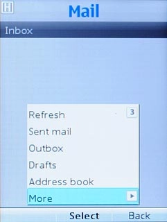 Scroll to More and press the Navigation key.