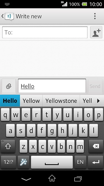 Press the required word to insert it.