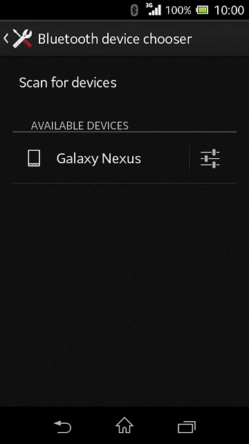 Your phone now searches for devices and after a moment, a list of Bluetooth devices within range is displayed.Press the required Bluetooth device.The file is sent.