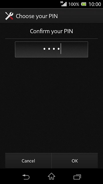 Key in the phone lock code again and press OK.