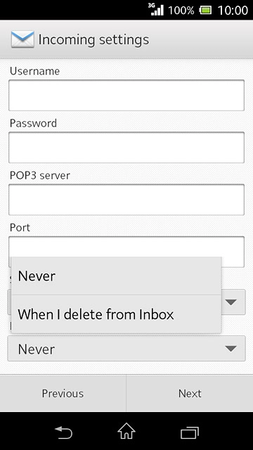 Press Never or When I delete from Inbox.