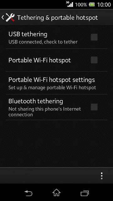 Press USB tethering until the function is turned on.