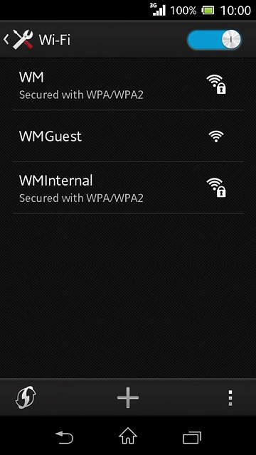 A list of Wi-Fi networks within range is displayed.Press the required Wi-Fi network.