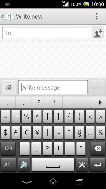 Press Abc to return to text input.