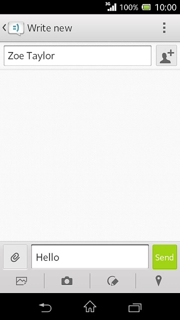 Press Send when you've written your text message.