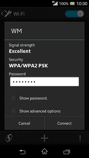 Follow the instructions on the display to select security settings, if required.Press Connect.