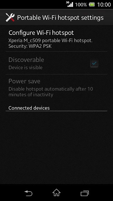 Press Configure Wi-Fi hotspot.