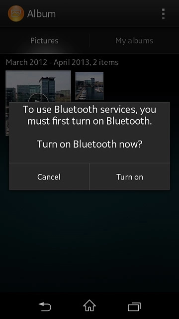 If Bluetooth is turned off:Press Turn on to turn on Bluetooth.