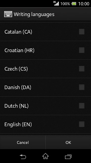 Press the required language until it's selected.