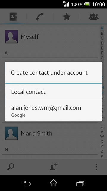 Press Local contact.