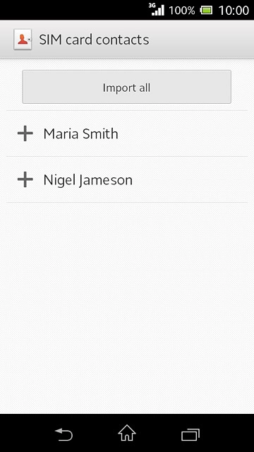 Press Import all.After a moment the contacts are copied.