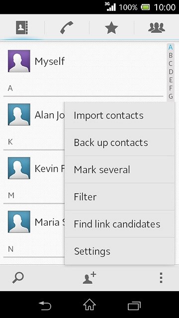 Press Import contacts.