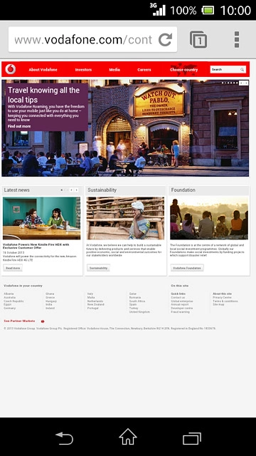 Press the menu icon.