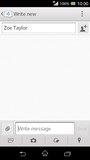 Press Write message.Write the text for your text message.