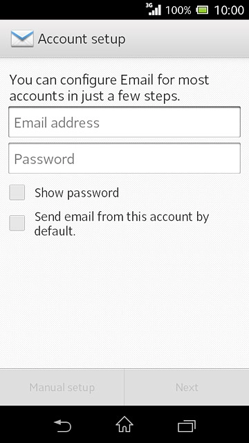 Press Email address and key in your email address.