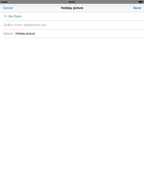 Press the text input field and write the required text.