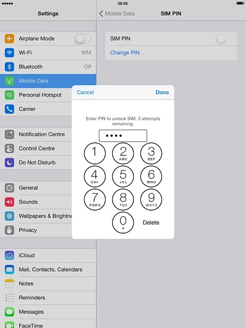 Key in your PIN and press Done.