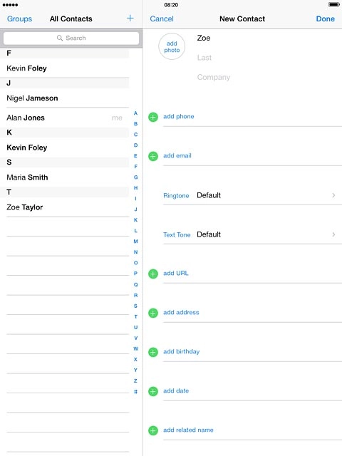 Press Last and key in the required last name.