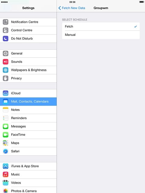 Press Fetch or Manual.