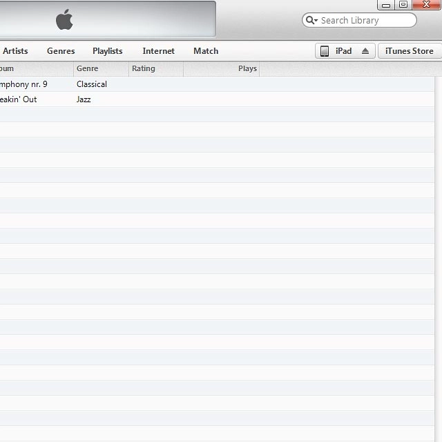 To start the transfer manually:Click iPad.