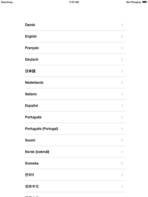 Press the required language.