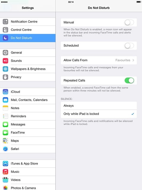 Press Do Not Disturb.