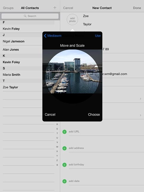 Drag the circle to the required position to select the required section.