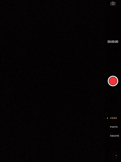 If the camera is turned on:Drag VIDEO downwards until the video recorder is activated.