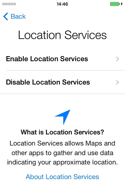 If you select Disable Location Services: