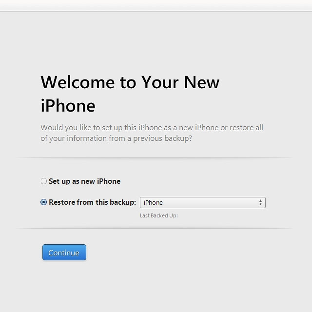 Click Continue.Your phone restores the contents of the selected backup.