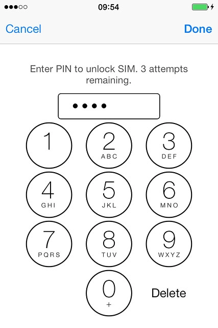 Key in your PIN and press Done.
