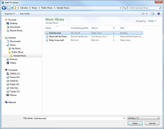 Go to the required file in your computer's file system.