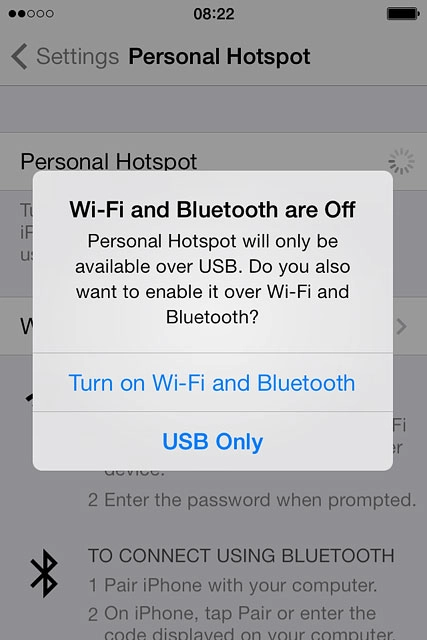 If you're asked to turn on Wi-Fi and Bluetooth:Press Turn on Wi-Fi and Bluetooth.