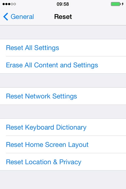Press Reset All Settings.