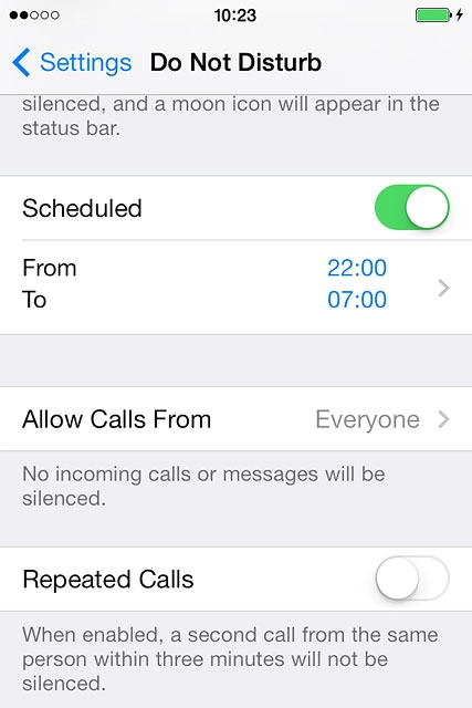 Press the indicator next to 
