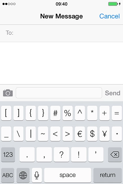 Press ABC to return to text input.