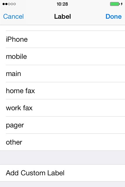 If you select Add Custom Label: